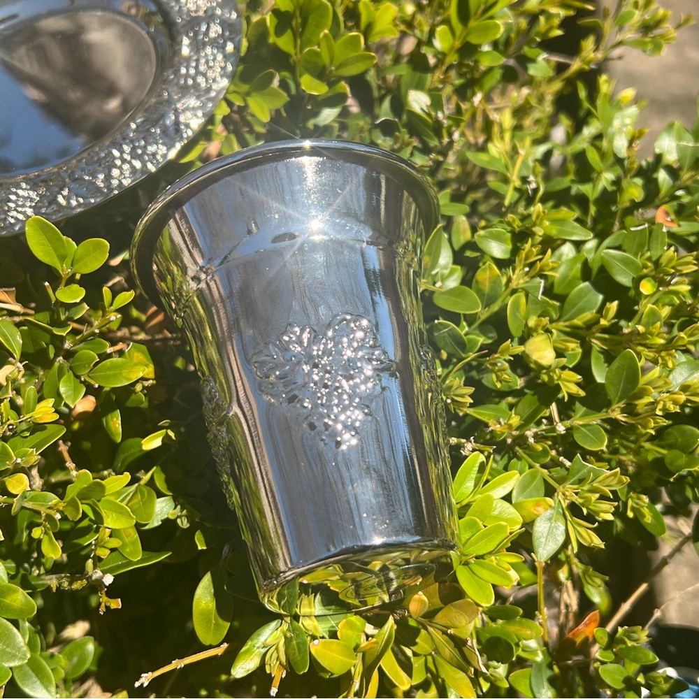 Silverplated Kiddush Cup with Saucer - Picture 7 of 7